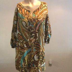 Dana Buchman multi print shirt. Size XL